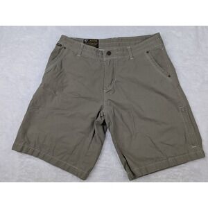 Kuhl Crag Series Cargo‎ Shorts Size 36x11 Khaki Cotton/Nylon Zip Utility *Read
